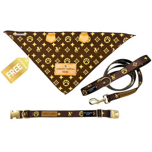 Chewy Vuiton Leash & Collar Set